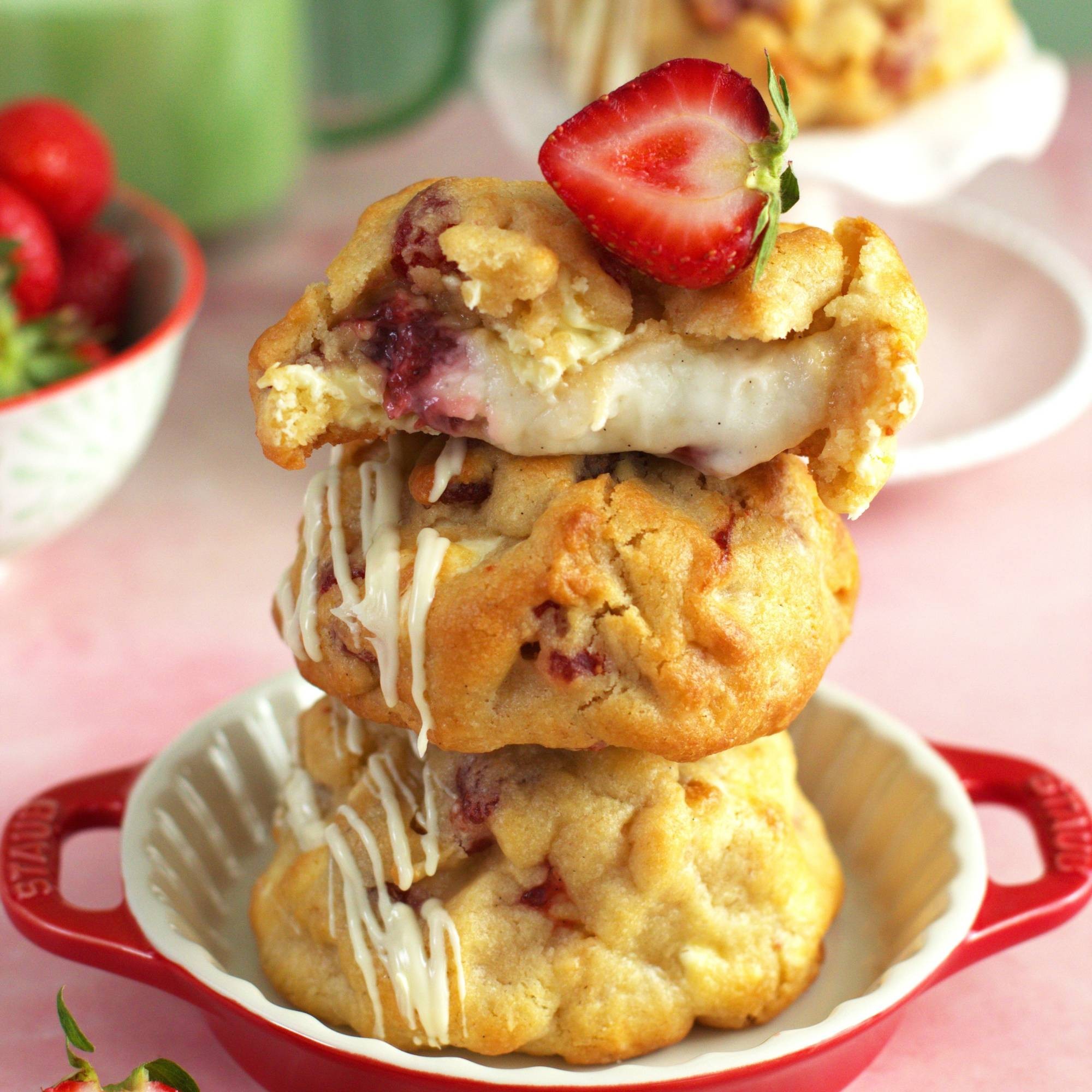 Strawberry Cheesecake | NY Cookie de vanilla, galletas danesas, fresas y Cheesecake
